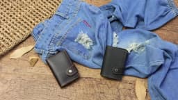 Vintage Crazy Horse Leather Men Wallets RFID Protection Mini Metal Card Holder Wallet Zipper Coin Pocket for Man