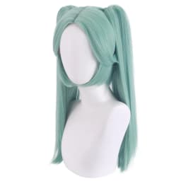 Rebecca Cosplay Wig Anime Cyberpunk Edgerunners Cosplay Double Ponytails Cyan-blue Wig Heat Resistant Synthetic Wigs
