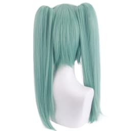 Rebecca Cosplay Wig Anime Cyberpunk Edgerunners Cosplay Double Ponytails Cyan-blue Wig Heat Resistant Synthetic Wigs