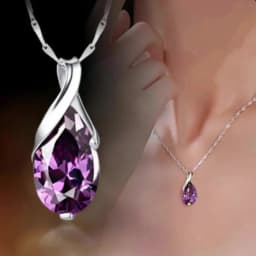 S925 Sterling Silver Necklace Angel Tears Crystal Red Pendant Necklace for Woman Charm Jewelry Gift