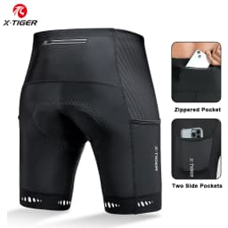 X-TIGER Men Cycling Shorts with Back Pocket 5D Gel Padded Bike Shorts for Men Mountain Road Biking Riding Half Pants Tights