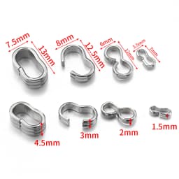 50pcs Stainless Steel 8 Shape Clip Handmade Necklace Connector Buckle Bracelet Accessories Clasp for DIY Jewelry Making Supplies