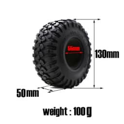 RC 130MM 2.2" Rubber Rocks Tires for 1:10 RC Rock Crawler Axial SCX10 Canyon Trail 105Rims TRX4 TRX6 #8174