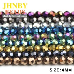 100pcs 4mm Faceted Round Austrian Crystal Plated Color Loose Bead For Jewelry Making DIY Bracelets Necklace Accessories