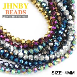 100pcs 4mm Faceted Round Austrian Crystal Plated Color Loose Bead For Jewelry Making DIY Bracelets Necklace Accessories