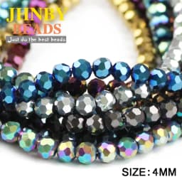 100pcs 4mm Faceted Round Austrian Crystal Plated Color Loose Bead For Jewelry Making DIY Bracelets Necklace Accessories