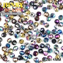 100pcs 4mm Faceted Round Austrian Crystal Plated Color Loose Bead For Jewelry Making DIY Bracelets Necklace Accessories