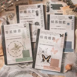 40 Pcs Large size Washi paper Sticker Book Kit DIY Scrapbooking Supplies Collage Junk Journal Vintage Decor Stationery Supplies