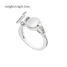 Twilight Saga Bella Silver Plated Opals Ring Fashion Simple Classic Movie Film Jewelry for Women Classic Finger Accessory