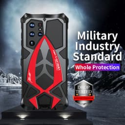 Luphie Rosdster Metal Armor Case for Galaxy S24 Ultra S23U S22U S21 Plus A72 A52 Military Grade Drop Protection Defender Cover