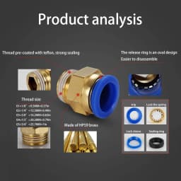 10PCS Pneumatic Air Connector Fitting PC 4mm 6mm 8mm 10mm 12mm Thread 1/4" 1/8" 3/8 1/2 Hose Fittings Pipe Quick Connectors