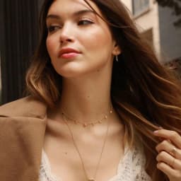 Delicate Small Multiple Coins Disc Necklace for Women, Gold Color Stainless Steel Waterproof