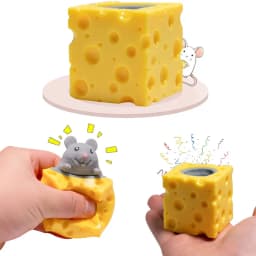 Mouse Squishy Toy Cheese Stress Ball Squishy Rat Squeeze Cheese Fidgets Squishy Mice Toy Stress Novelty Toy for ADHD ADD OCD