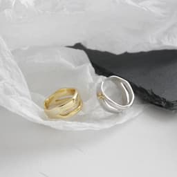 925 Sterling Silver Trendy Elegant Twist Two Circle Rings for Women Couple Simple Geometric Handmade Jewelry Adjustable
