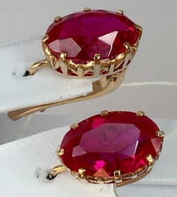 Classic Design Round Dangle Earrings For Women Dazzling Red Crystal CZ Engagement Wedding Jewelry Statement Earring