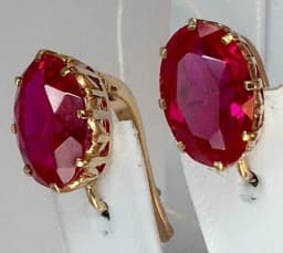 Classic Design Round Dangle Earrings For Women Dazzling Red Crystal CZ Engagement Wedding Jewelry Statement Earring