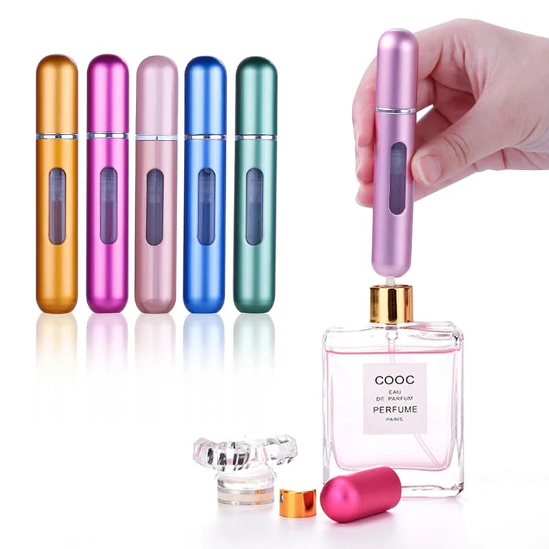 5ml Bottom Charge Perfume Refillable Bottle Liquid Container For Cosmetics Spray Bottling Dispenser Press Head Portable Travel