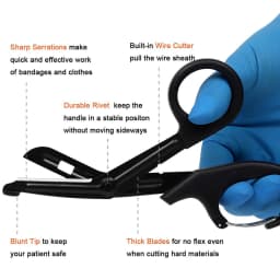 Rhino Rescue Emergency Medical Scissors Trauma Shears with Carabiner 19cm Bandage Shears With Bandage Scissors