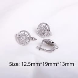 Earring Making Supplies 18K Gold Plated Inlaid Zircon Earring Hooks With Open Jump Ring,DIY Jewelry Accessories Wholesale