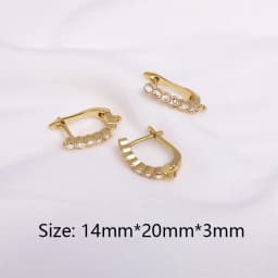 Earring Making Supplies 18K Gold Plated Inlaid Zircon Earring Hooks With Open Jump Ring,DIY Jewelry Accessories Wholesale