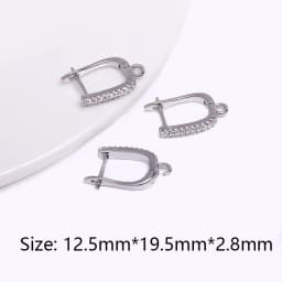 Earring Making Supplies 18K Gold Plated Inlaid Zircon Earring Hooks With Open Jump Ring,DIY Jewelry Accessories Wholesale