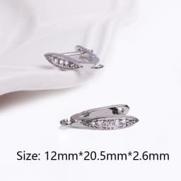 Earring Making Supplies 18K Gold Plated Inlaid Zircon Earring Hooks With Open Jump Ring,DIY Jewelry Accessories Wholesale