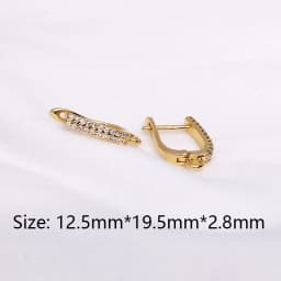 Earring Making Supplies 18K Gold Plated Inlaid Zircon Earring Hooks With Open Jump Ring,DIY Jewelry Accessories Wholesale