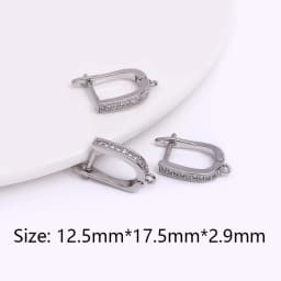 Earring Making Supplies 18K Gold Plated Inlaid Zircon Earring Hooks With Open Jump Ring,DIY Jewelry Accessories Wholesale