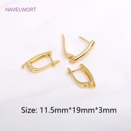 Trendy 18K Gold Plated Earring Clasps Gold Earrings Earwires Brass Earring Hook Findings DIY Jewelry Accessories Wholesale