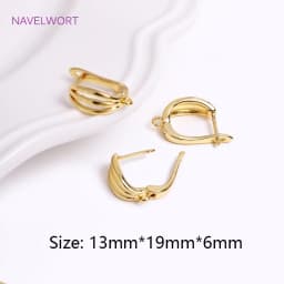 Trendy 18K Gold Plated Earring Clasps Gold Earrings Earwires Brass Earring Hook Findings DIY Jewelry Accessories Wholesale