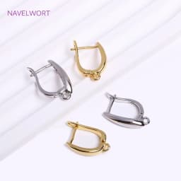 Trendy 18K Gold Plated Earring Clasps Gold Earrings Earwires Brass Earring Hook Findings DIY Jewelry Accessories Wholesale