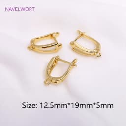 Trendy 18K Gold Plated Earring Clasps Gold Earrings Earwires Brass Earring Hook Findings DIY Jewelry Accessories Wholesale