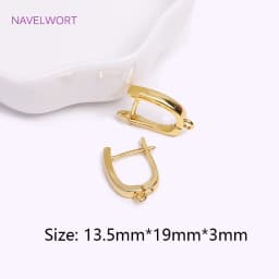 Trendy 18K Gold Plated Earring Clasps Gold Earrings Earwires Brass Earring Hook Findings DIY Jewelry Accessories Wholesale