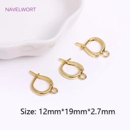 Trendy 18K Gold Plated Earring Clasps Gold Earrings Earwires Brass Earring Hook Findings DIY Jewelry Accessories Wholesale
