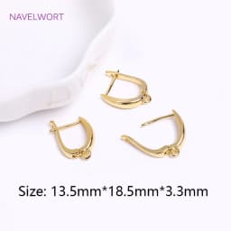 Trendy 18K Gold Plated Earring Clasps Gold Earrings Earwires Brass Earring Hook Findings DIY Jewelry Accessories Wholesale