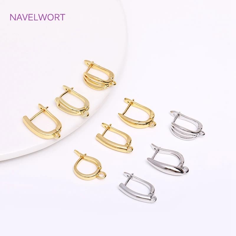 Trendy 18K Gold Plated Earring Clasps Gold Earrings Earwires Brass Earring Hook Findings DIY Jewelry Accessories Wholesale