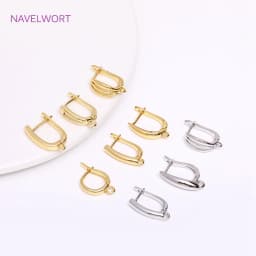 Trendy 18K Gold Plated Earring Clasps Gold Earrings Earwires Brass Earring Hook Findings DIY Jewelry Accessories Wholesale