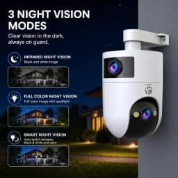 JOOAN 4K 8MP Wifi PTZ Camera Outdoor Dual Screen 5X Zoom Home Security IP Camera Color Night Vision CCTV Video Surveillance