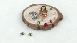 Gold Color Fashion DIY Brand Crystal Ring Four Color Zircon Swap Titanium Steel Rings for Women