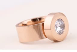 Gold Color Fashion DIY Brand Crystal Ring Four Color Zircon Swap Titanium Steel Rings for Women