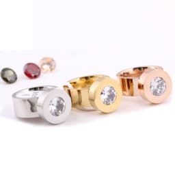 Gold Color Fashion DIY Brand Crystal Ring Four Color Zircon Swap Titanium Steel Rings for Women