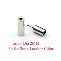 5Set 1.5 2 2.5 3 4 5 6mm Strong Barrel Leather Cord Ends Caps End Clasps Fasteners For DIY Bracelet Jewelry Making Finding HK114
