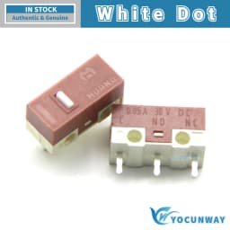 HUANO Silent Micro Switch 20M Clicks Lifespan Mute Button for Computer Mouse 3Pins 0.05A New Authentic Original