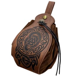 Medieval Viking Money Pouch Bag Cosplay Hangable Belt Waist Bag Unisex Leather Drawstring Bag Coin Purse Party Accessories Prop