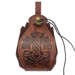 Medieval Viking Money Pouch Bag Cosplay Hangable Belt Waist Bag Unisex Leather Drawstring Bag Coin Purse Party Accessories Prop