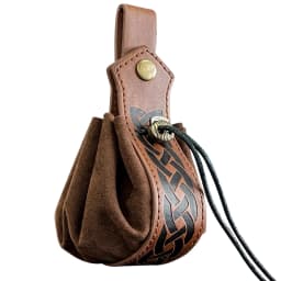Medieval Viking Money Pouch Bag Cosplay Hangable Belt Waist Bag Unisex Leather Drawstring Bag Coin Purse Party Accessories Prop