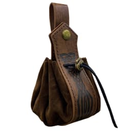 Medieval Viking Money Pouch Bag Cosplay Hangable Belt Waist Bag Unisex Leather Drawstring Bag Coin Purse Party Accessories Prop