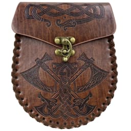 Medieval Viking Money Pouch Bag Cosplay Hangable Belt Waist Bag Unisex Leather Drawstring Bag Coin Purse Party Accessories Prop