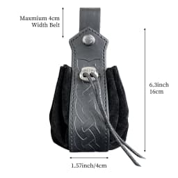 Medieval Viking Money Pouch Bag Cosplay Hangable Belt Waist Bag Unisex Leather Drawstring Bag Coin Purse Party Accessories Prop