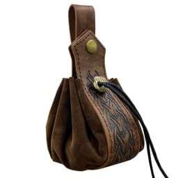 Medieval Viking Money Pouch Bag Cosplay Hangable Belt Waist Bag Unisex Leather Drawstring Bag Coin Purse Party Accessories Prop